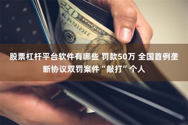 股票杠杆平台软件有哪些 罚款50万 全国首例垄断协议双罚案件“敲打”个人